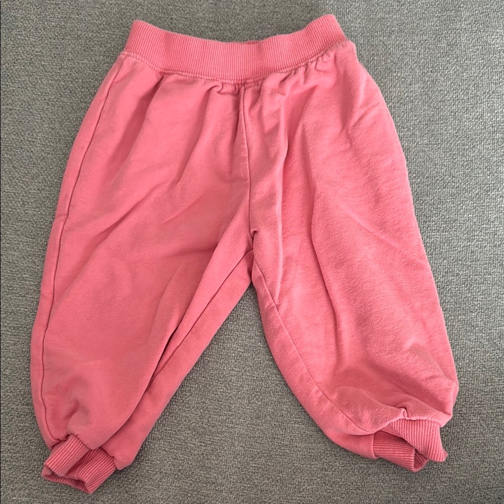 Zara Pink Sweatpants Relaxed Fit Elastic Cuffs